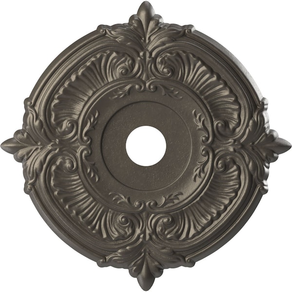 Ekena Millwork Attica PVC Medallion (Canopies up to 7 3/4"), 22"OD x 3 1/2"ID x 1"P, Metallic Weathered Steel CMP22ATDST - main